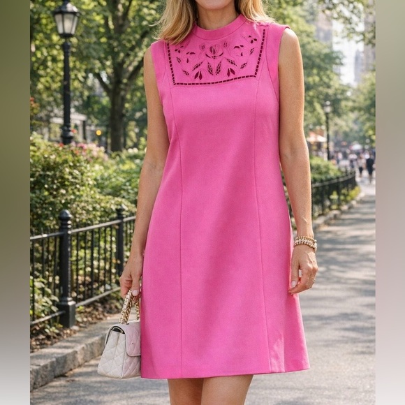 Dresses & Skirts - Sleeveless Pink Shift Dress - Elegant Summer Style
